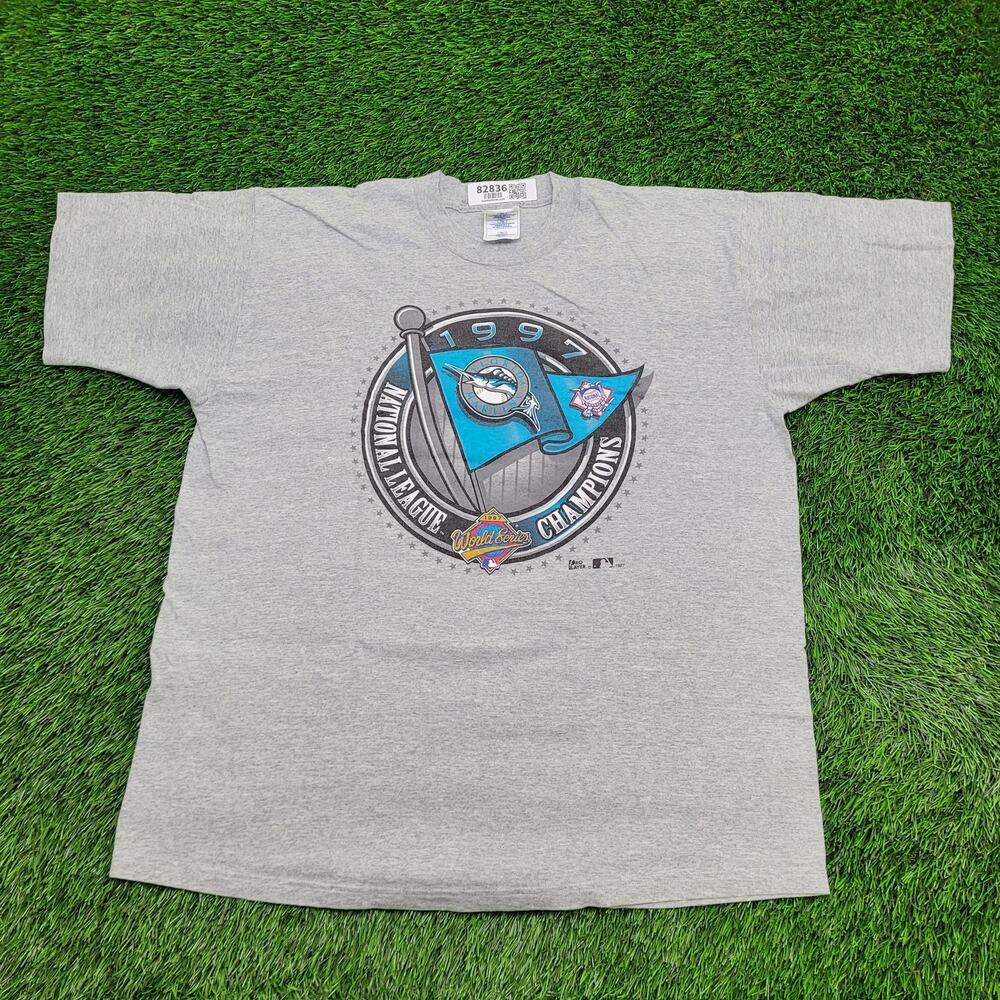 Vintage 1997 Miami Marlins Shirt L/XL 24x29 National-League